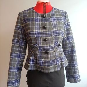 Mac&Jac Plaid Peplum Blazer